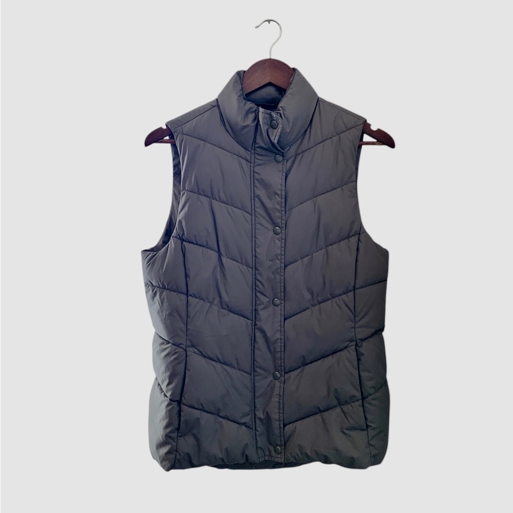 GAP Outlet brown taupe puffer vest size small layer winter classic pockets